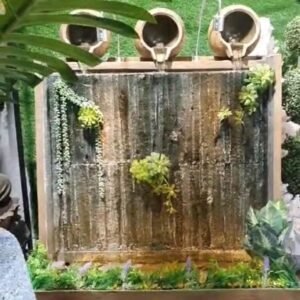 Three pot wall fountain